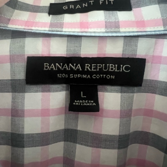 Banana Republic Blue and White Casual Button Down Shirt - Picture 9 of 11
